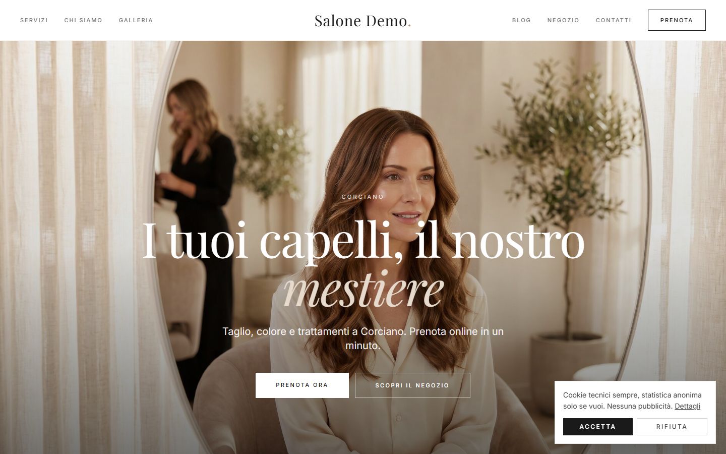 La home del sito dimostrativo Salone Demo