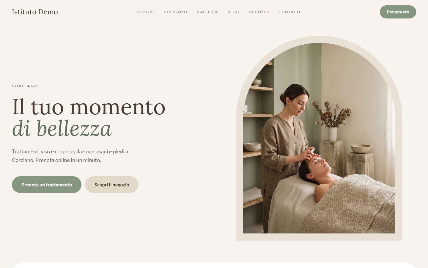 Il sito del centro estetico